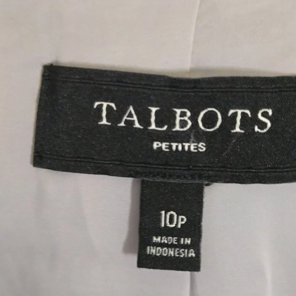 Talbots NWOT Neutral Gray Tweed 2 Button Blazer Career Office Spring Size 10p